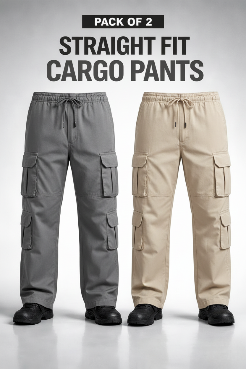 FlexFit Utility Cargo Pants – Pack of 2