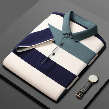 Men'S Classic Striped Polo Shirt