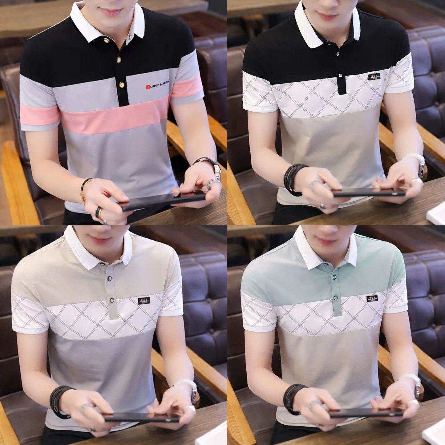 Contemporary Diamond Panel Quad