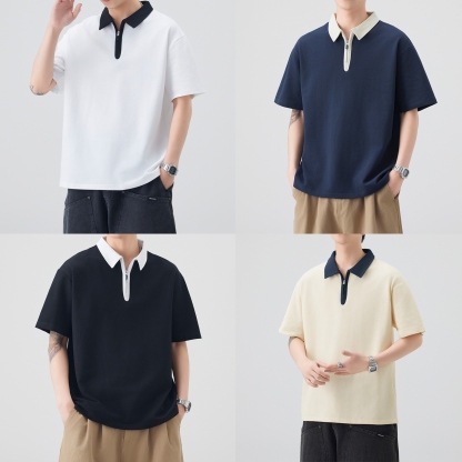 Minimal Contrast Zip Quad