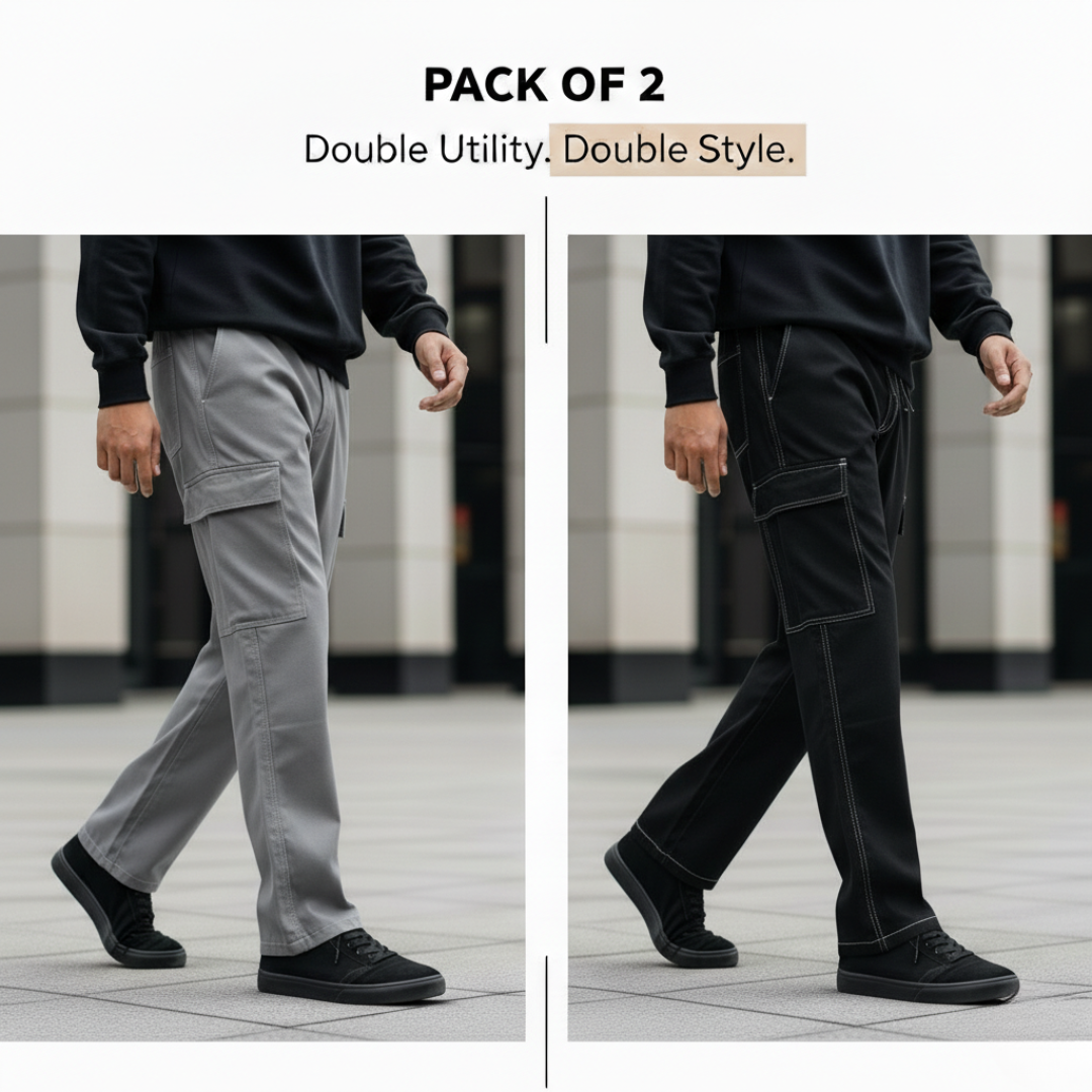StreetCore Tactical Cargo Pants Pack of 2
