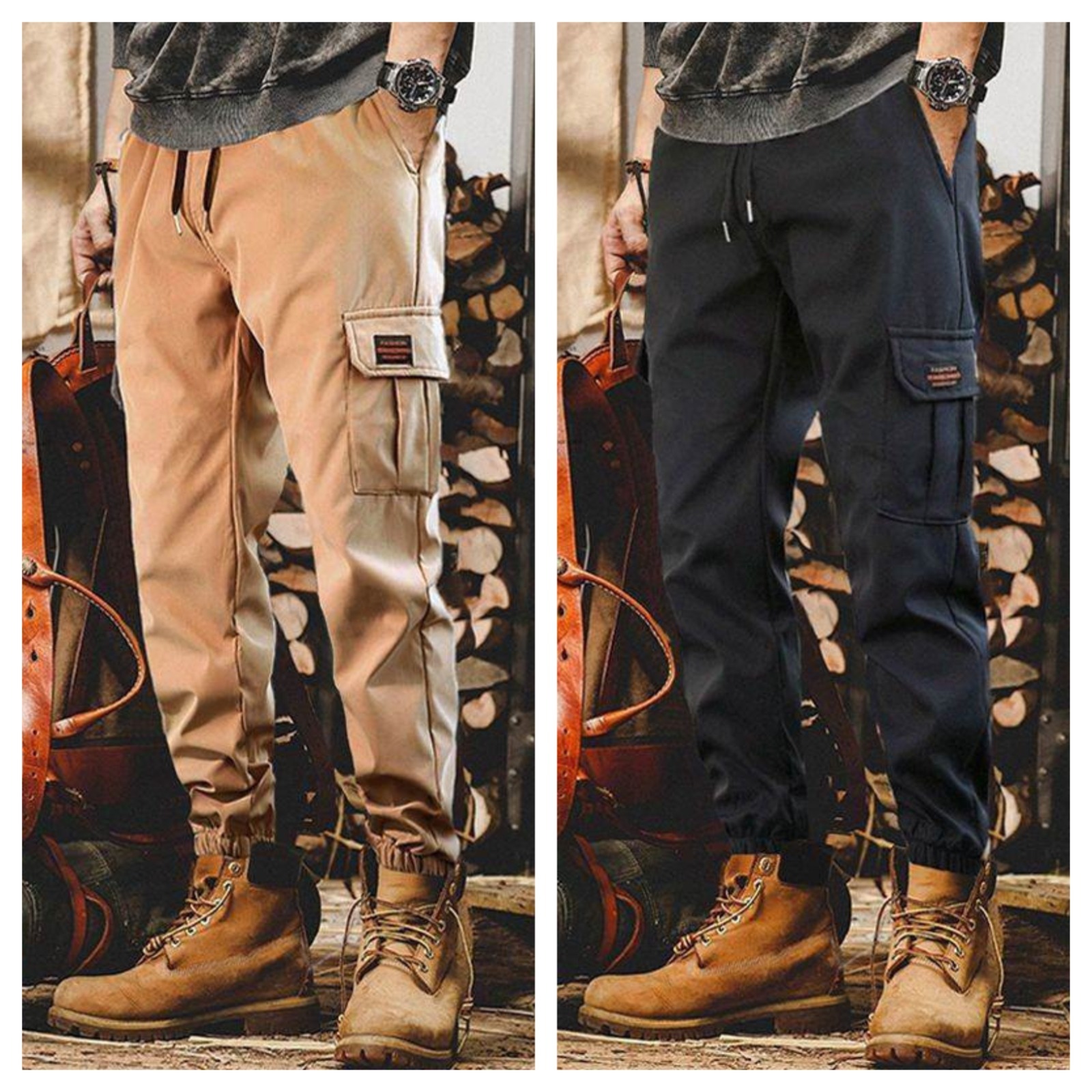 Men’s Cargo Joggers – Combo of 2