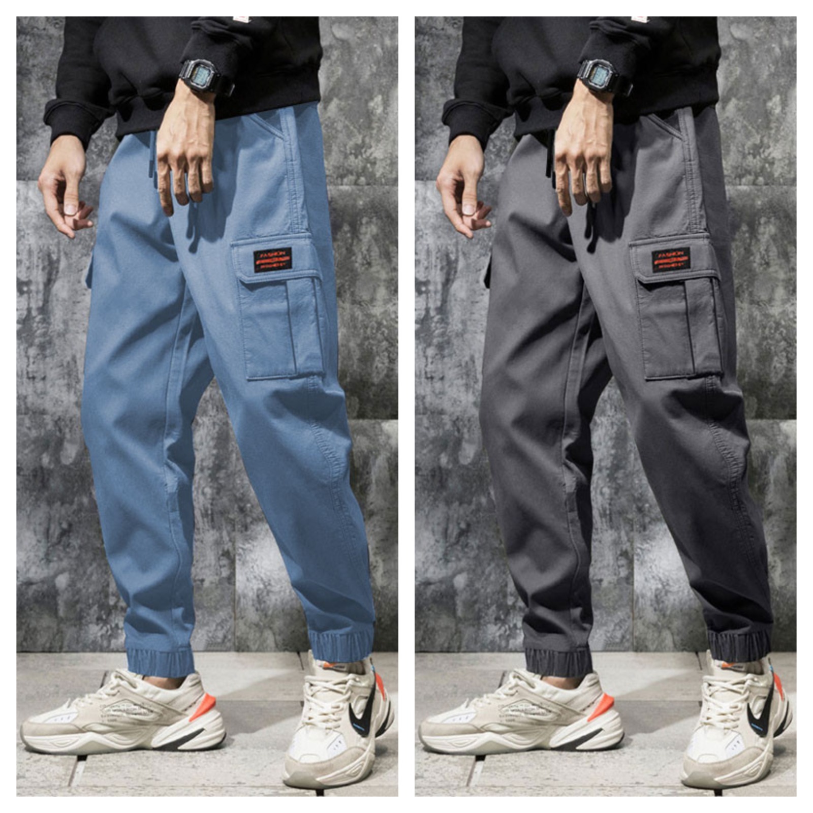 Men’s Cotton Cargo Pants – Pack of 2