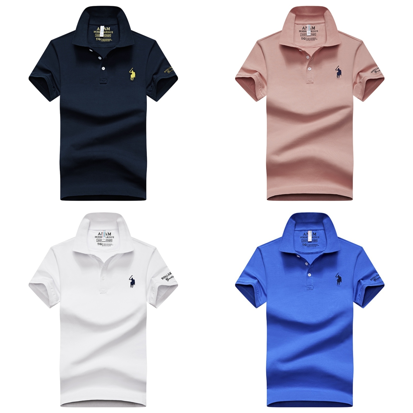 Elite Classic Polo Collection – Pack of 4 (Navy | Mauve | White | Royal Blue)