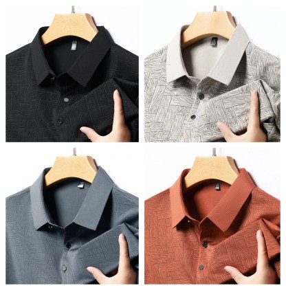 Casual Short Sleeved Shirt Solid Color Polo TShirt (Pack of 4)