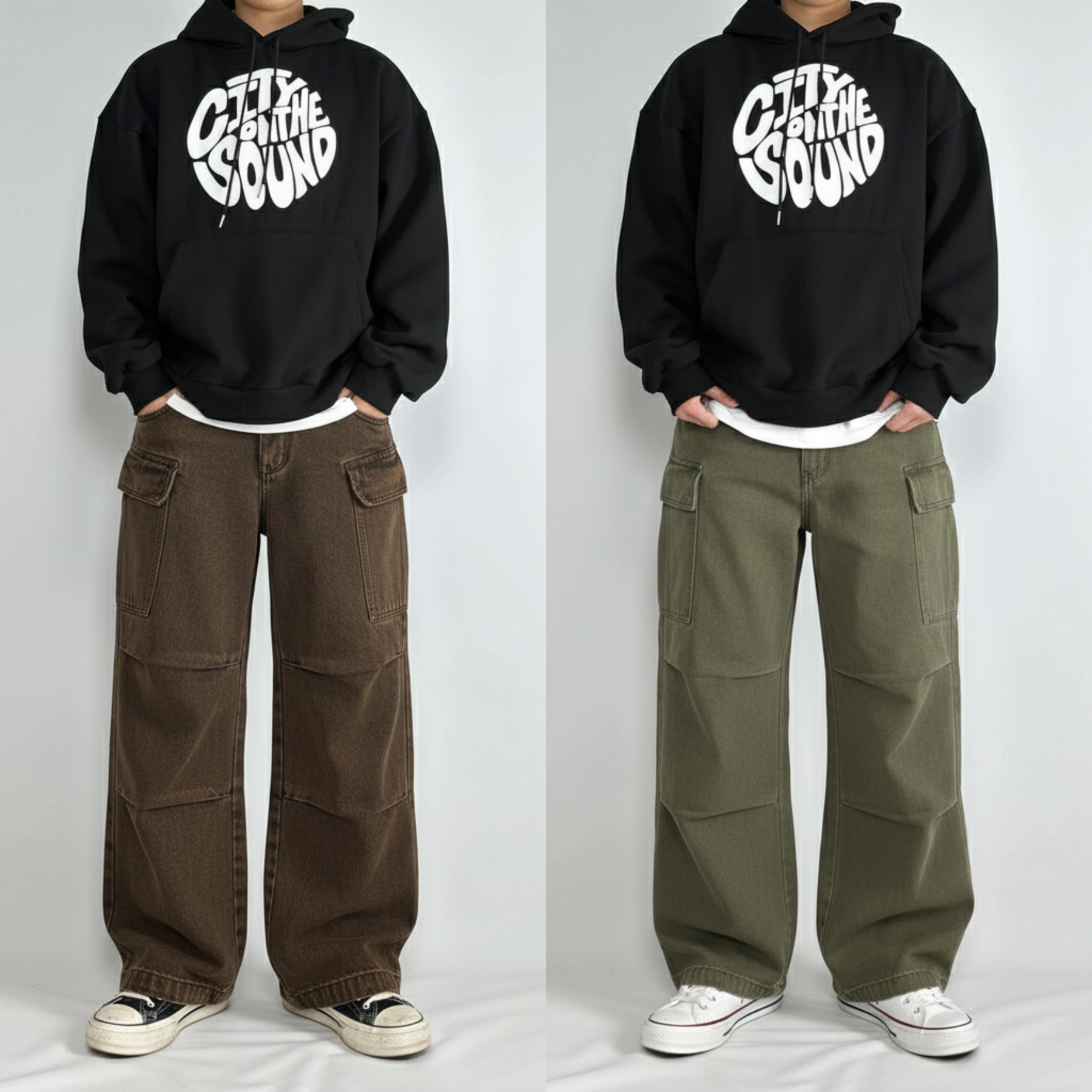 StreetFlex Wide Fit Denim Cargo – Pack of 2