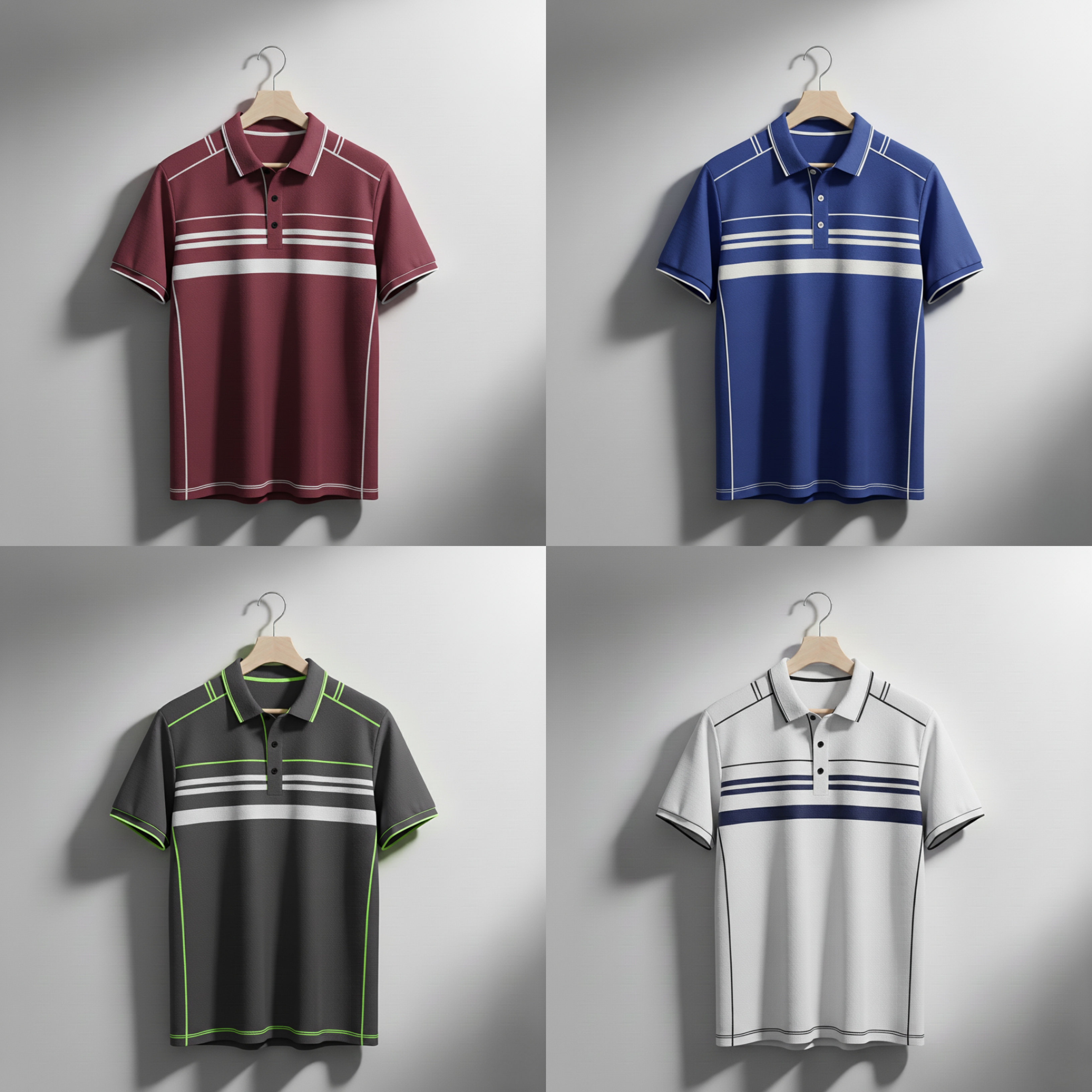 STRIPE LEGACY PREMIUM POLO SET (Pack of 4)