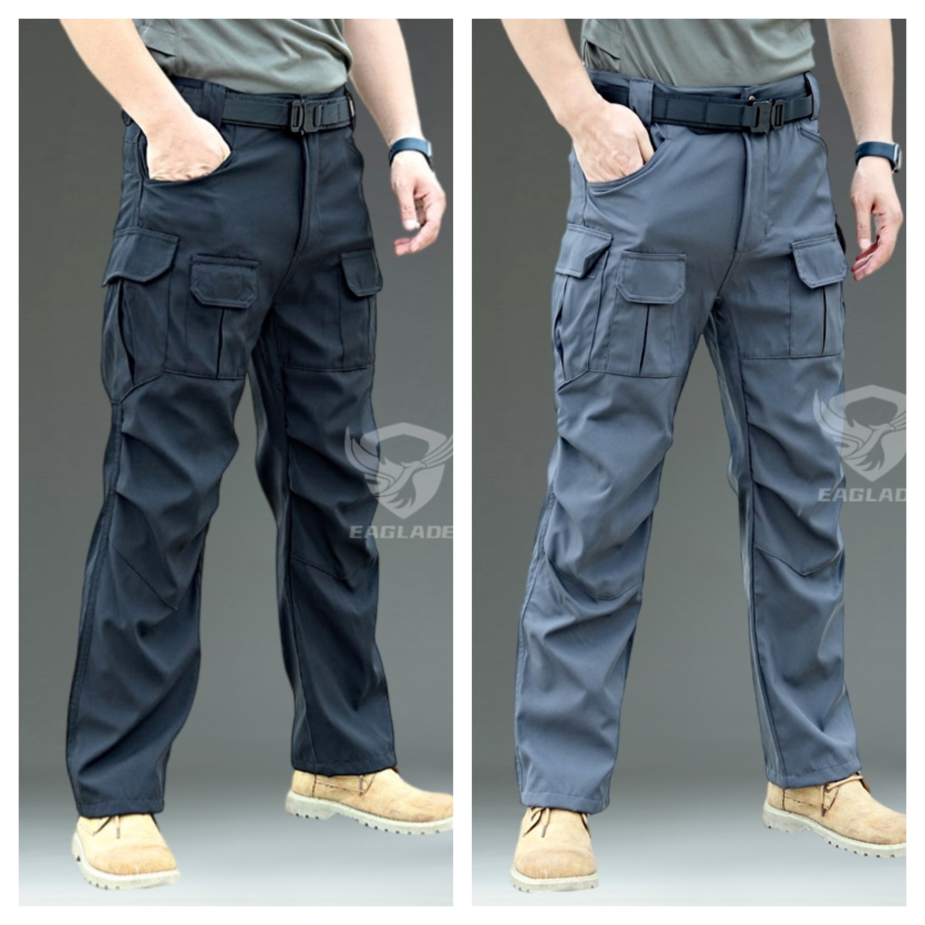 Men’s Multi-Pocket Cargo Pants – Pack of 2