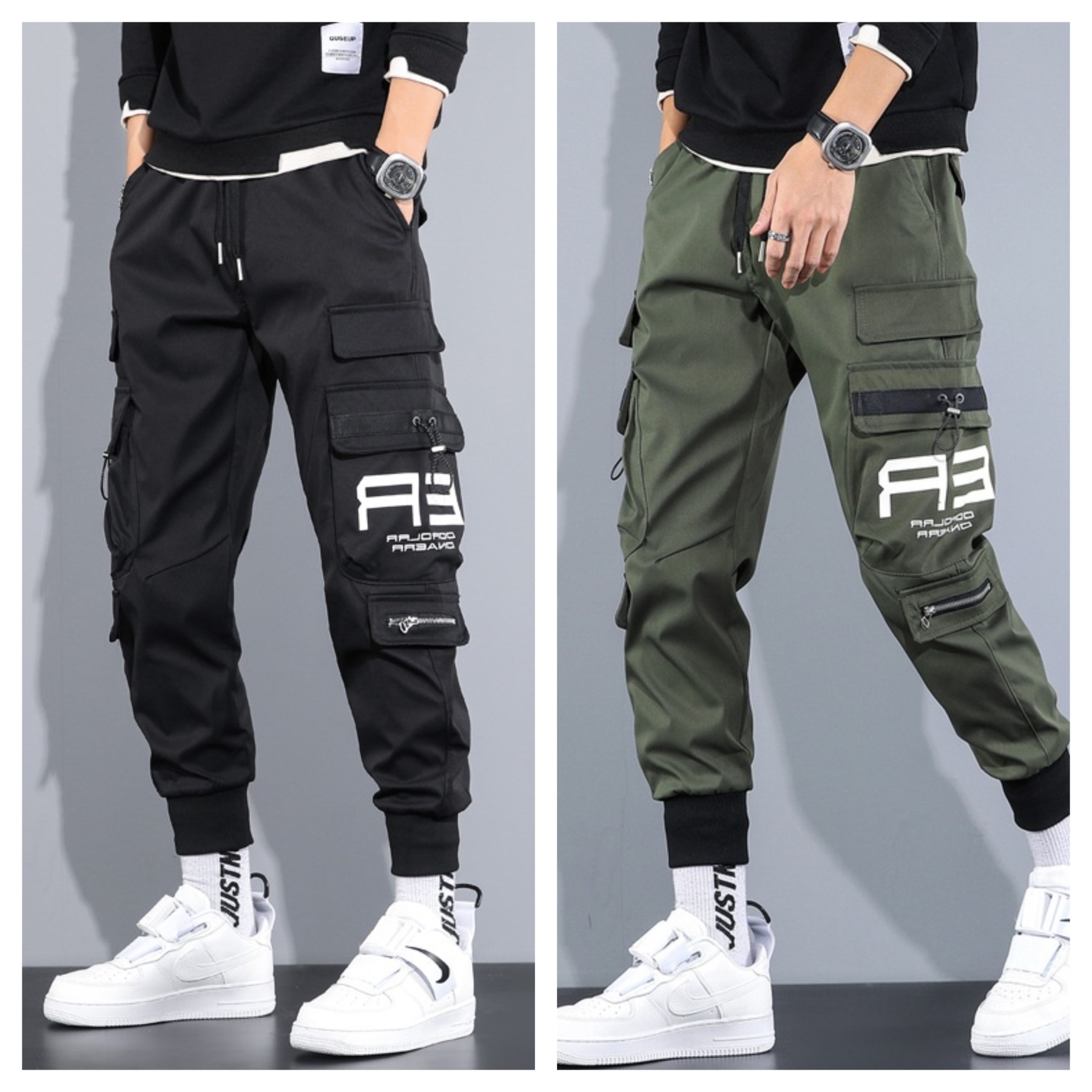 Men’s Relaxed Fit Cargo Trousers – Pack of 2