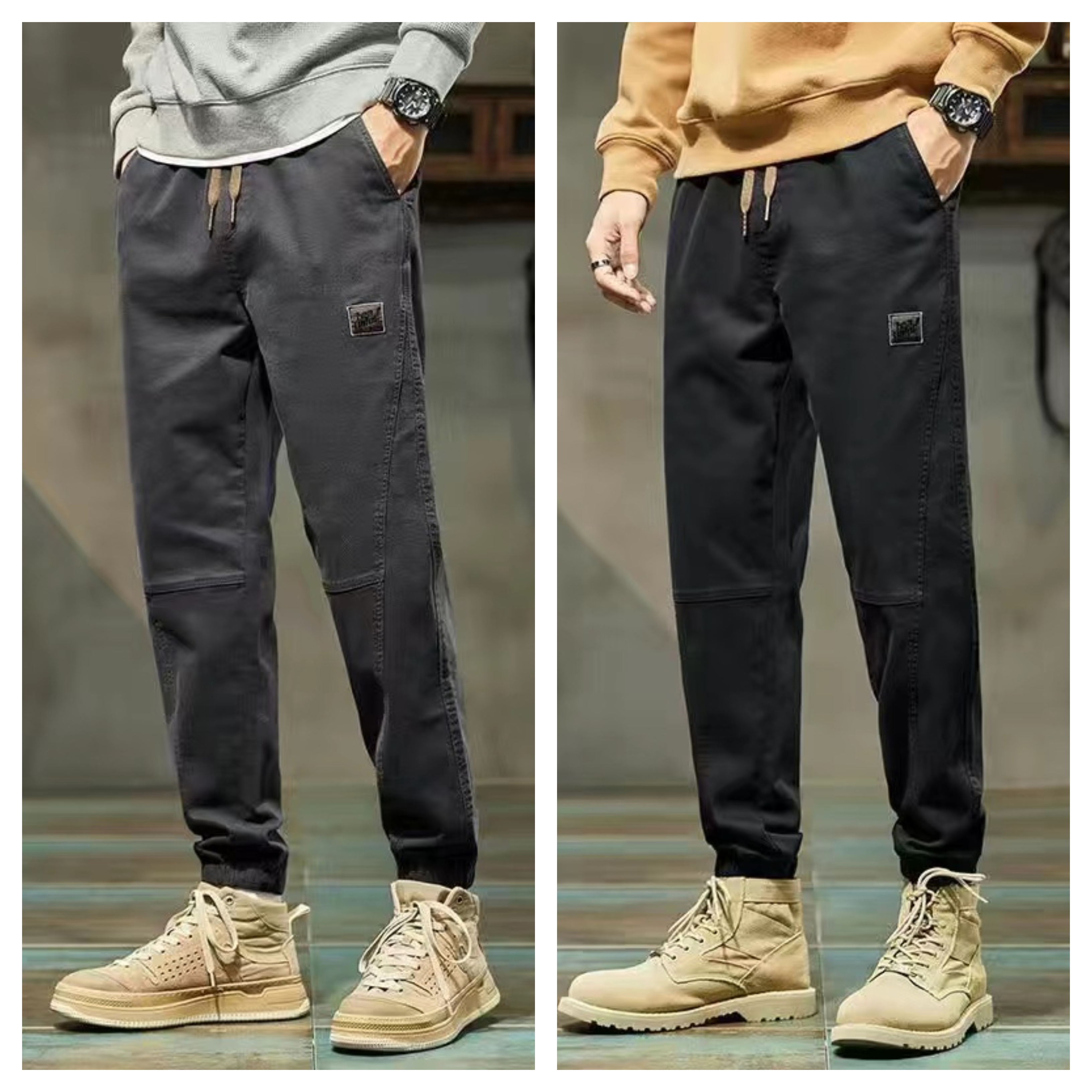 Men’s Relaxed Casual Cargo Trousers – Pack of 2