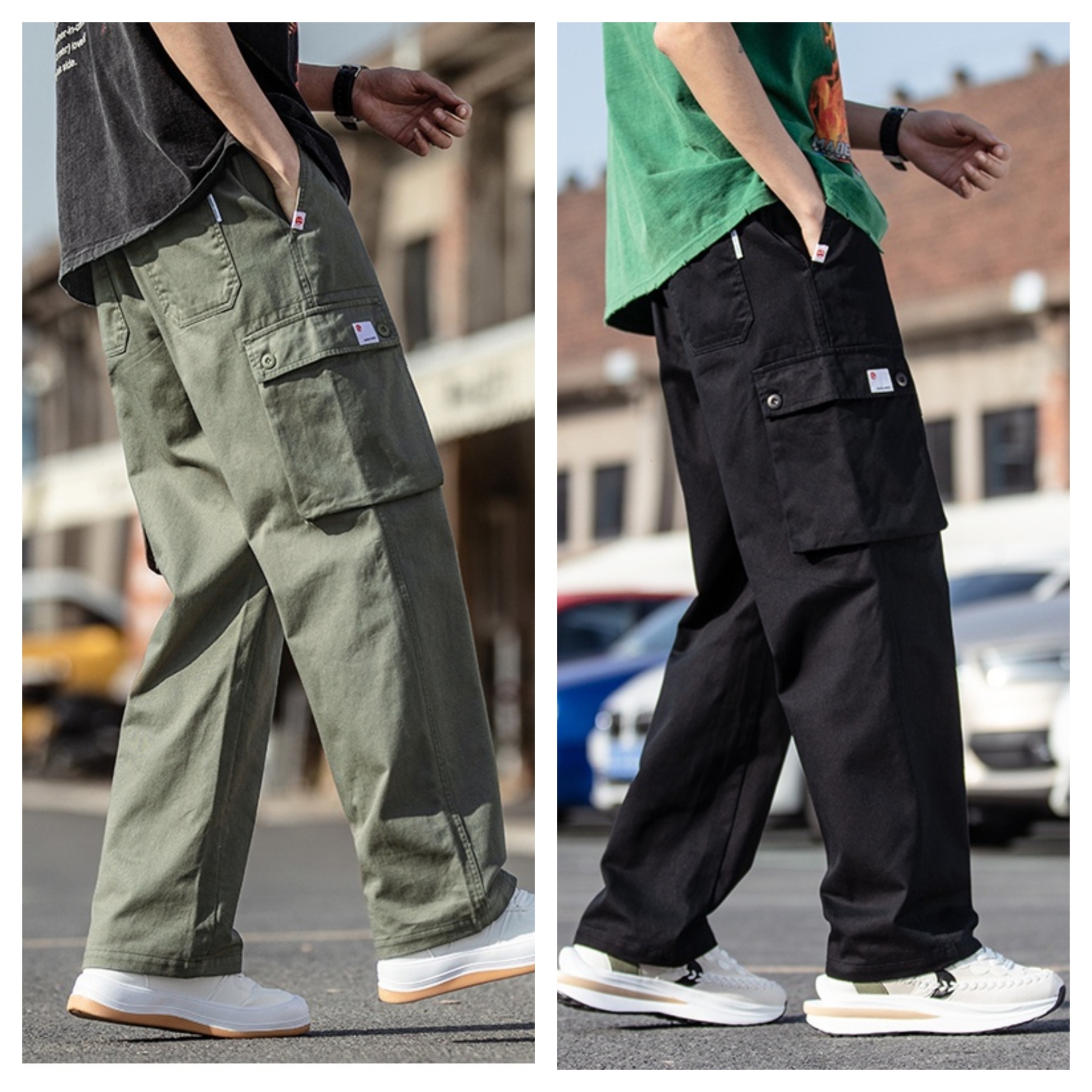 Men’s Utility Fit Cargo Trousers – Pack of 2