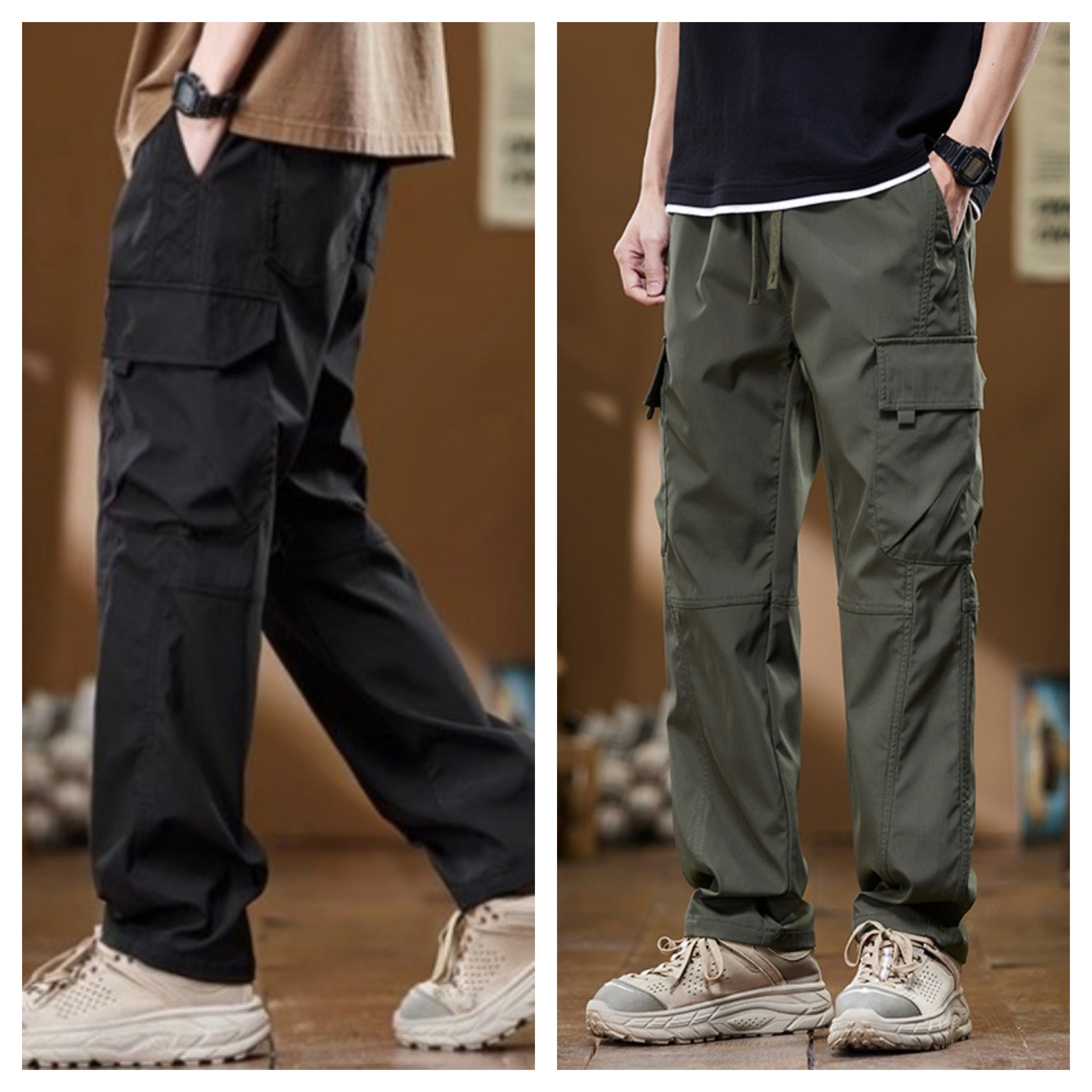 Men’s Strong Fabric Utility Cargo Pants – Pack of 2