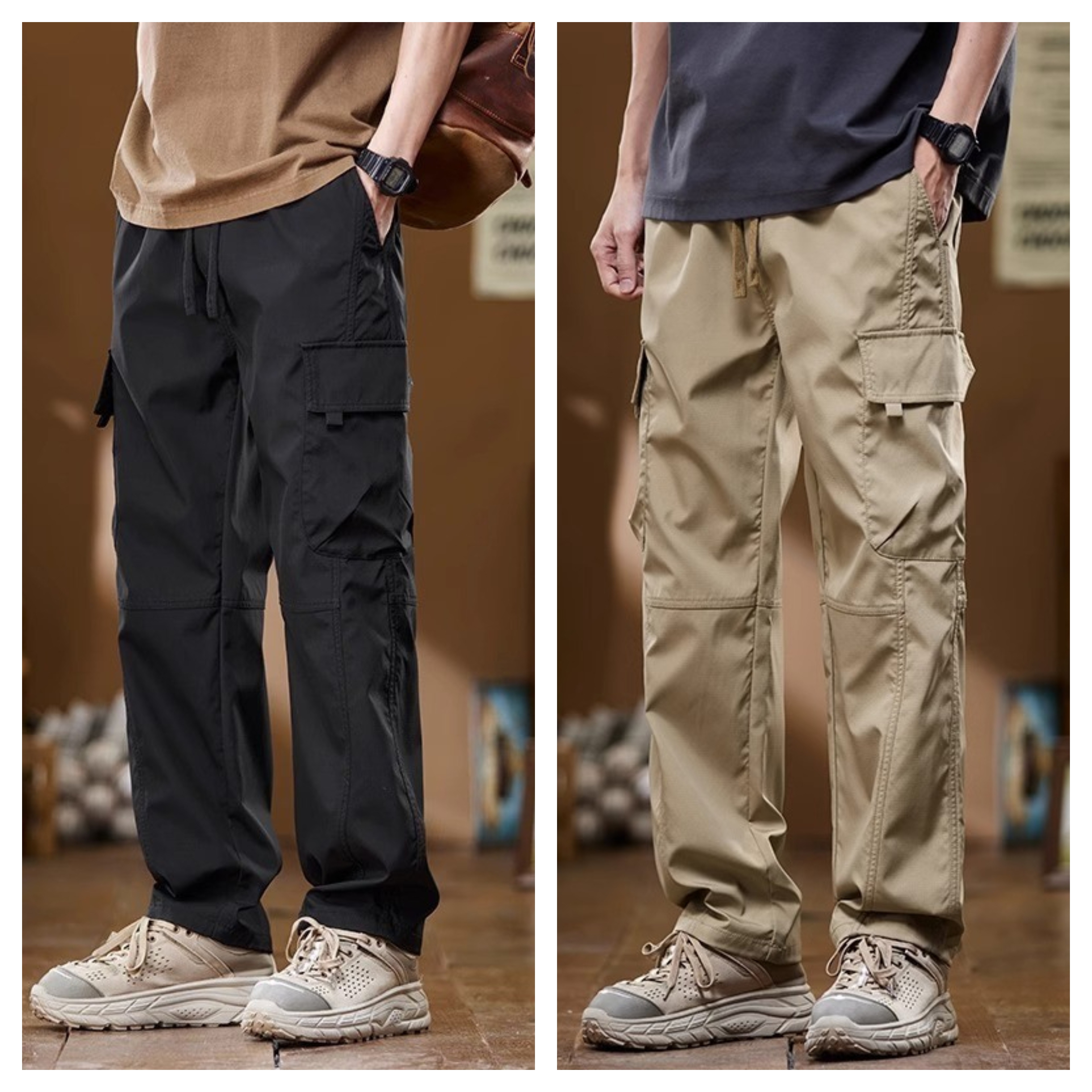Men’s Durable Workwear Cargo Pants – Pack of 2