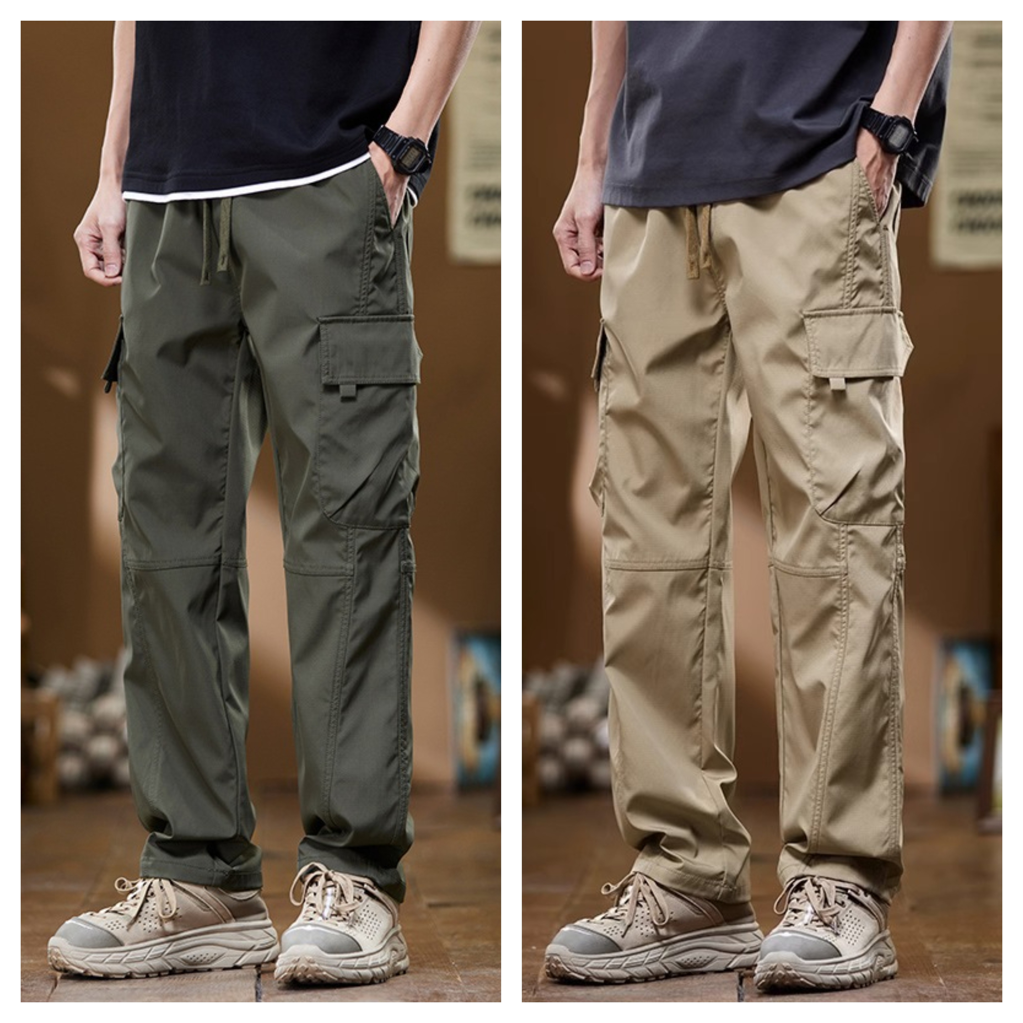Men’s Straight Fit Work Cargo Pants – Pack of 2