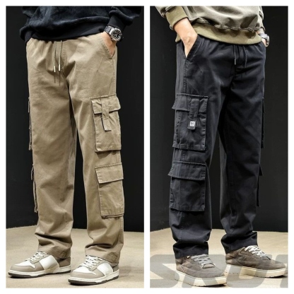 Men’s Straight Fit Utility Cargo Trousers – Pack of 2