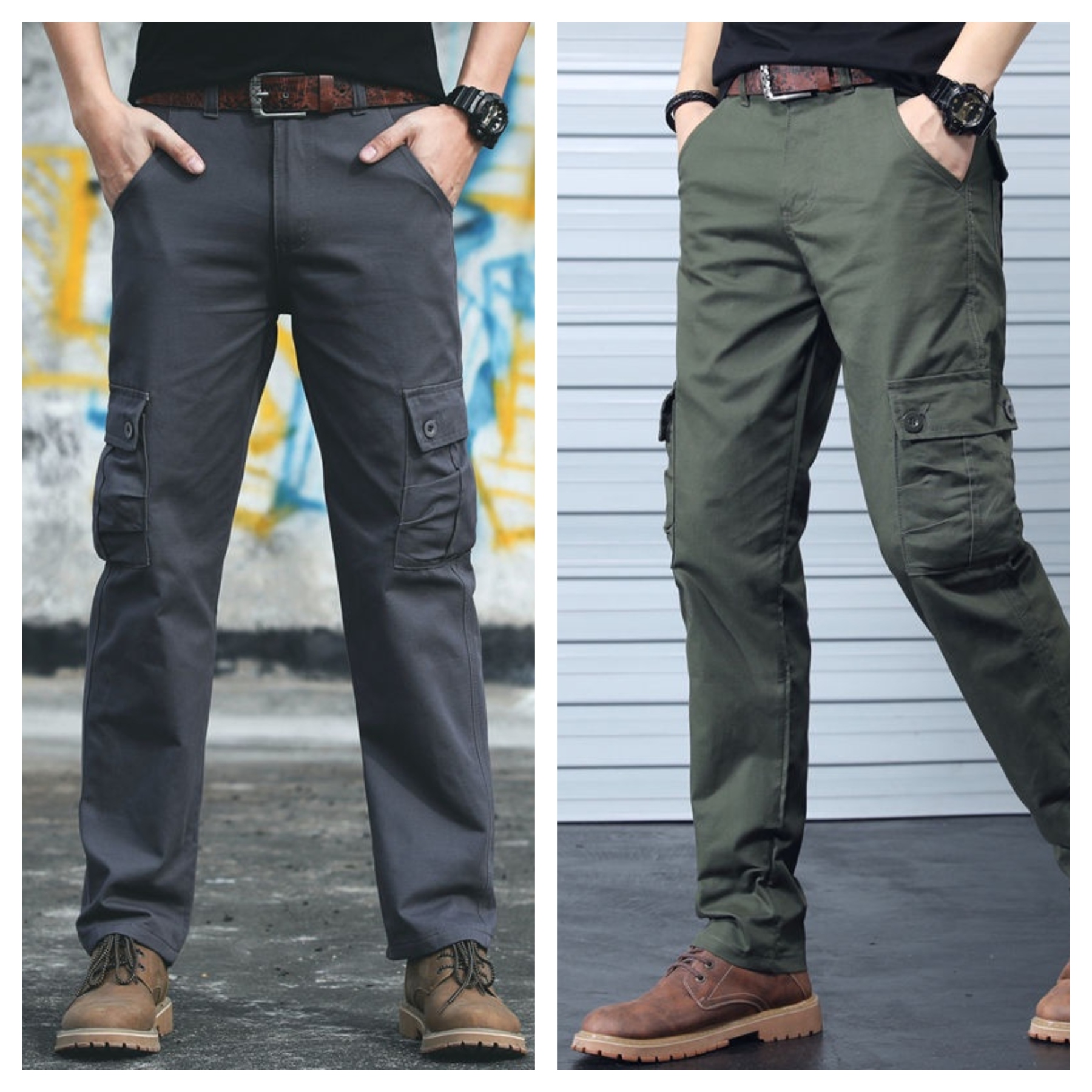 Men’s Comfortable Everyday Cargo Pants – Pack of 2