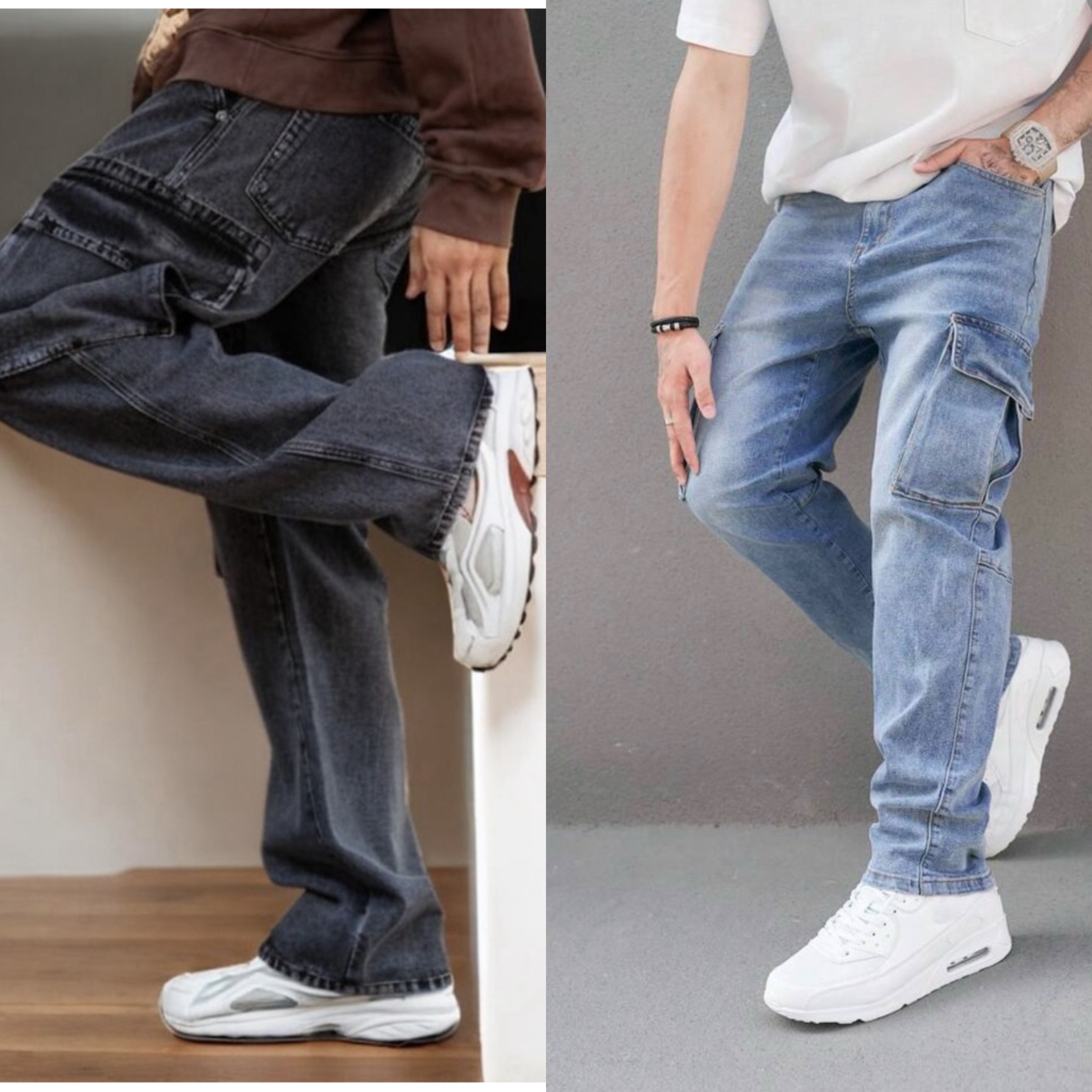 Men’s Classic Cargo Jeans – Pack of 2