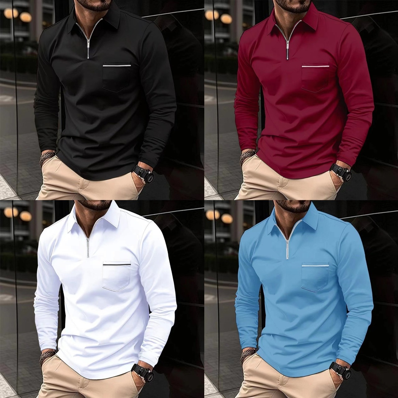 Modern Zip Polo Collection – Pack of 4