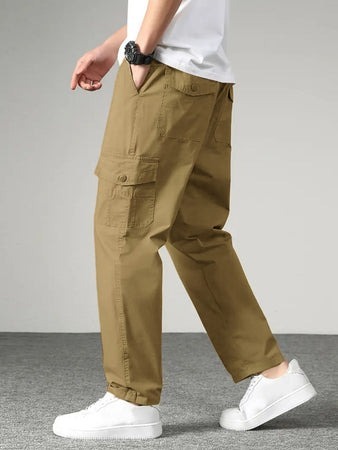 StreetForge Utility Cargo Pants – Khaki & Black Edition
