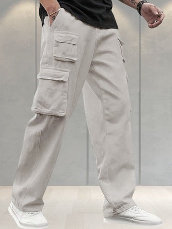 ArcticShadow Utility Cargo Pants – White & Black Edition