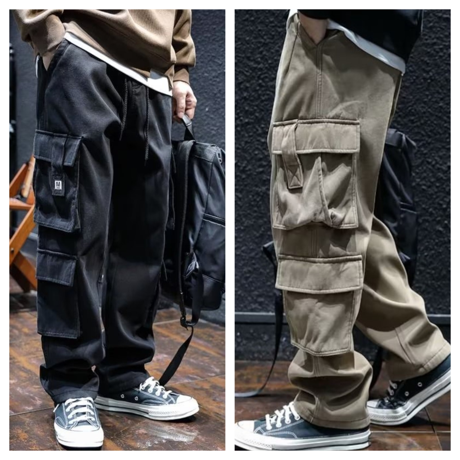 Men’s Multi-Pocket Cargo Pants – Pack of 2