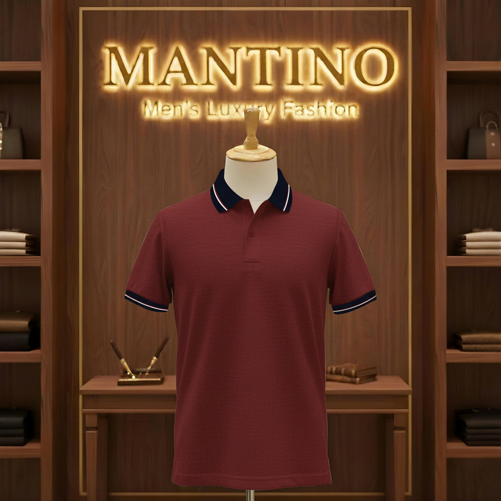 MANTINO – Elite Contrast-Collar Polo Collection (Pack of 4)