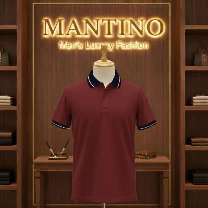 MANTINO – Elite Contrast-Collar Polo Collection (Pack of 4)