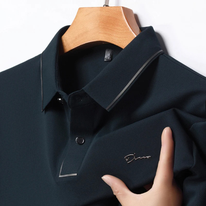 2024 Summer Ice Silk Seamless Breathable Polo Shirt
