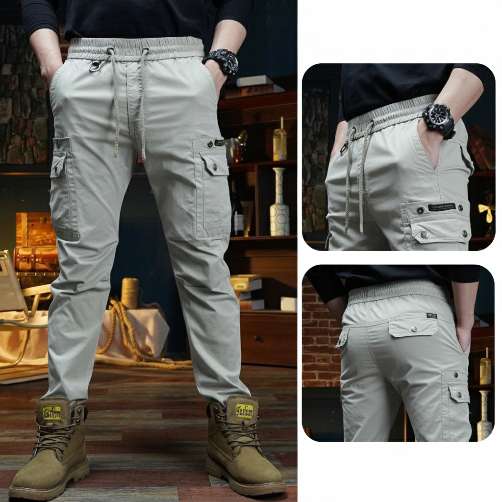 Men’s Tough Fabric Cargo Pants – Pack of 2