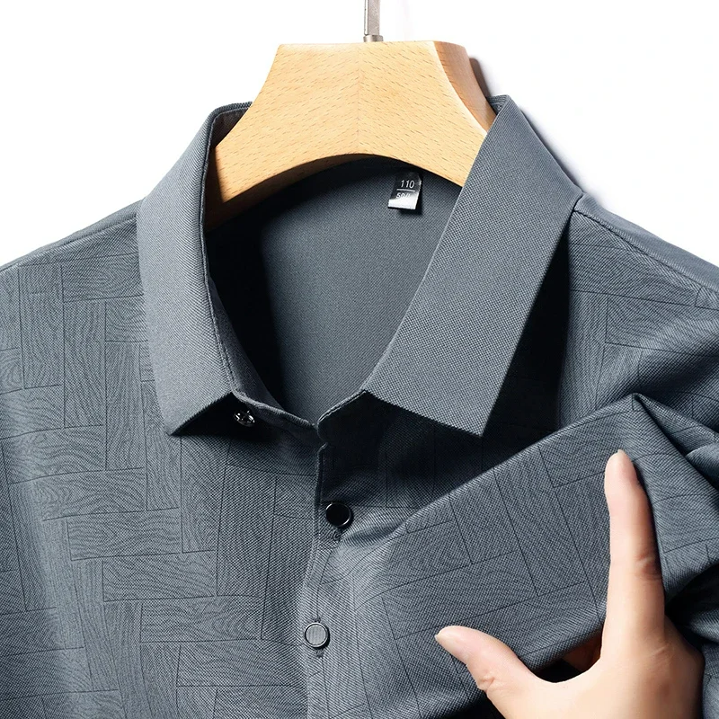 Men's Business Casual Short Sleeved Shirt Solid Color Polo Shirt (Pack of 4)