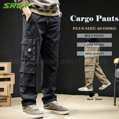 Men’s Straight Fit Utility Cargo Trousers – Pack of 2