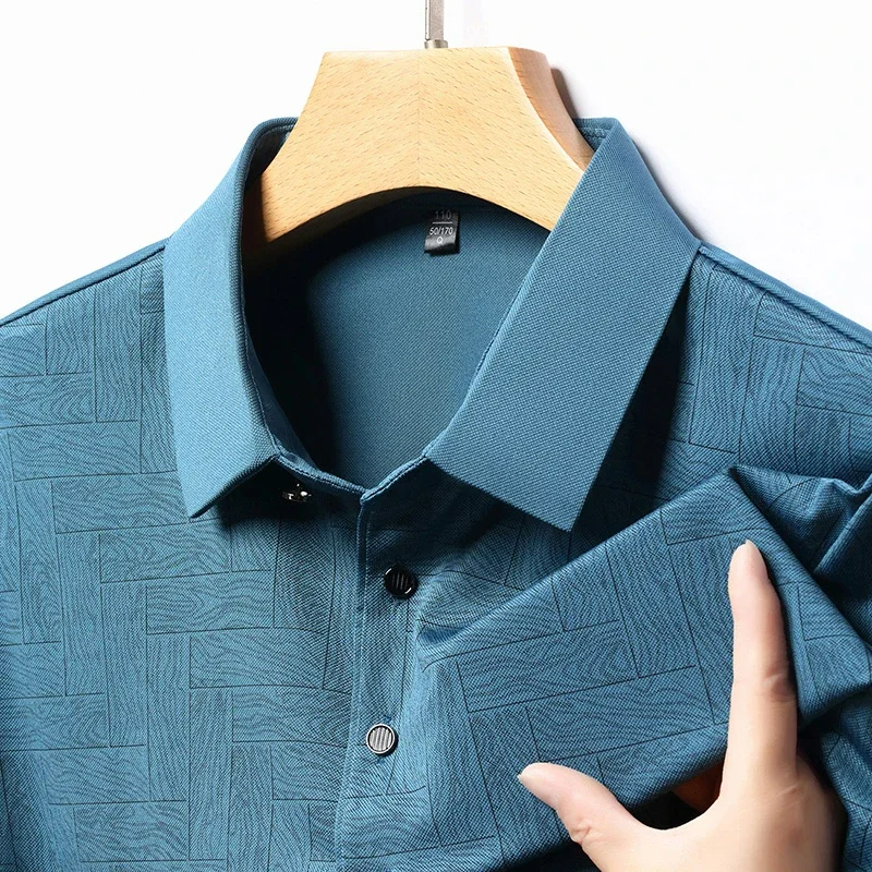 Men's Business Casual Short Sleeved Shirt Solid Color Polo Shirt (Pack of 4)