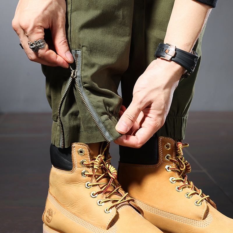 lus Size Cargo Pants for Men Army Green Khaki Cotton