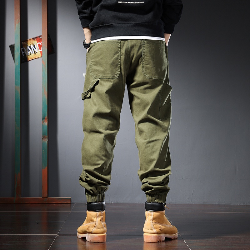 lus Size Cargo Pants for Men Army Green Khaki Cotton