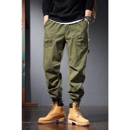 lus Size Cargo Pants for Men Army Green Khaki Cotton