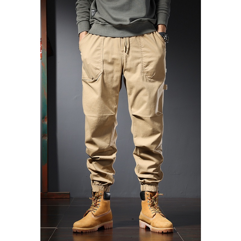 lus Size Cargo Pants for Men Army Green Khaki Cotton
