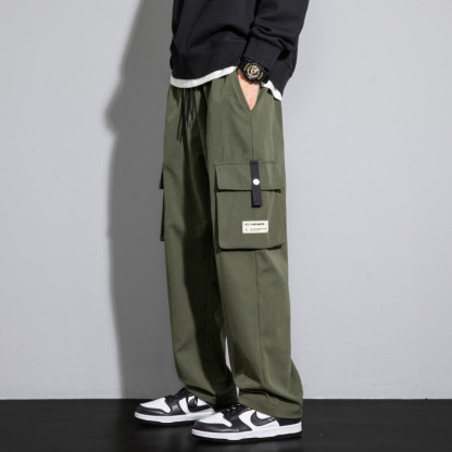  Men Loose Straight Oversize Multi-Pocket