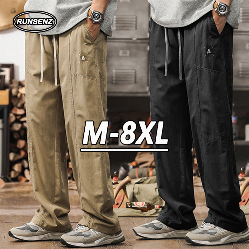 M-8XL Korean Fashion Khaki Cargo Pants Men