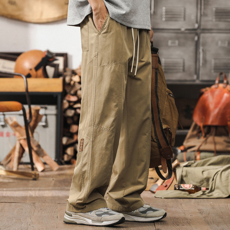 M-8XL Korean Fashion Khaki Cargo Pants Men
