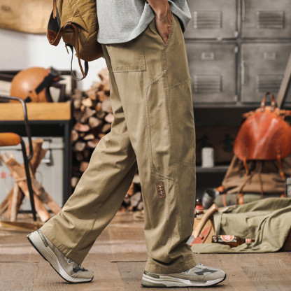 M-8XL Korean Fashion Khaki Cargo Pants Men