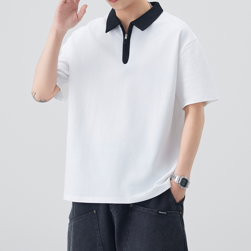 Minimal Contrast Zip Quad