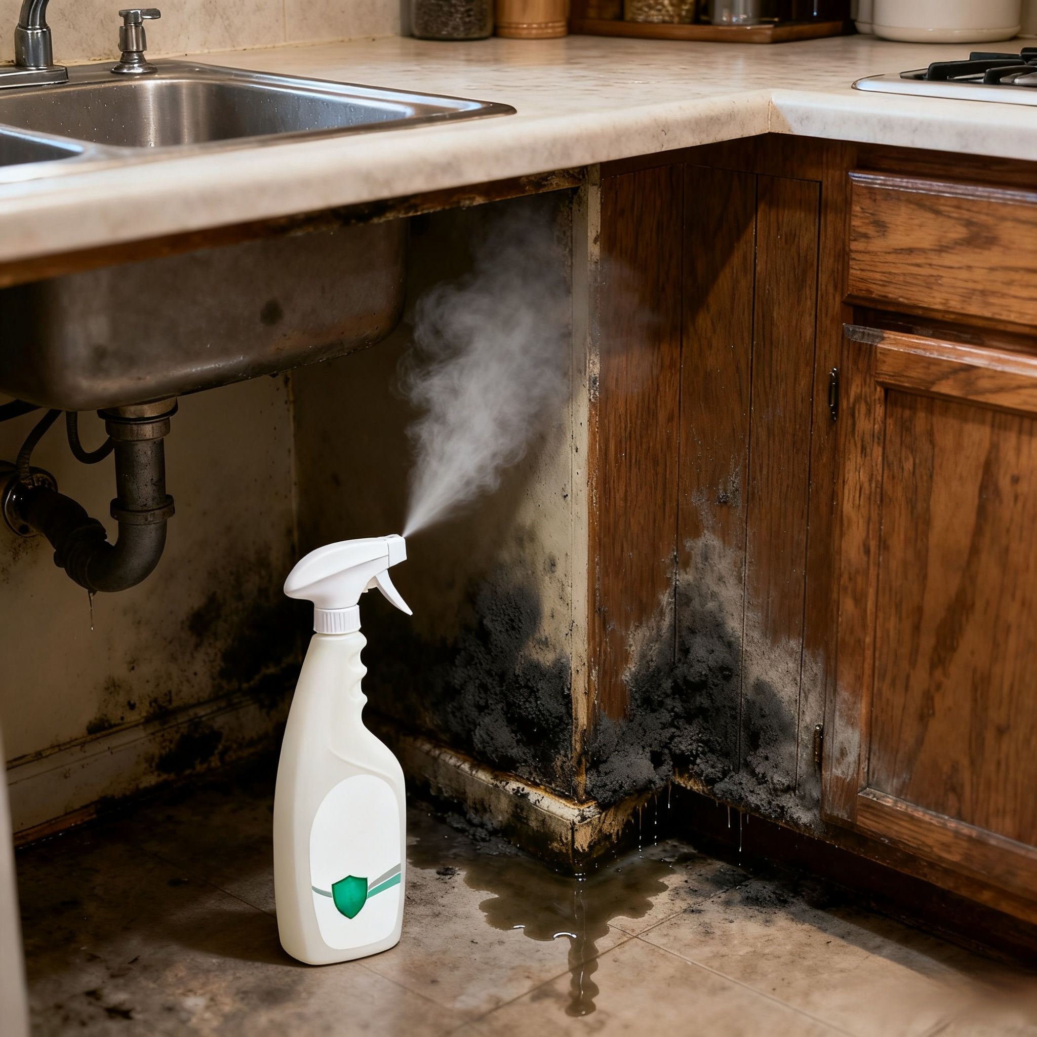 【ฉีดเดียวสะอาด】  น้ำยาล้างราแรงสูงเห็นผลทันที