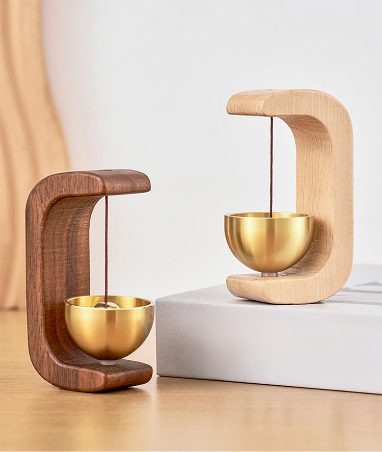  กริ่งประตูแม่เหล็กไม้วอลนัทดำ