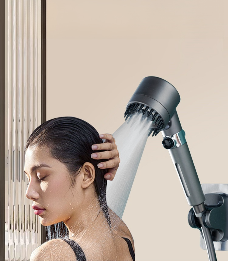 【นวดศีรษะ ปรับแรงดันด้วยปุ่มเดียว】หัวฝักบัวแรงดันสูง