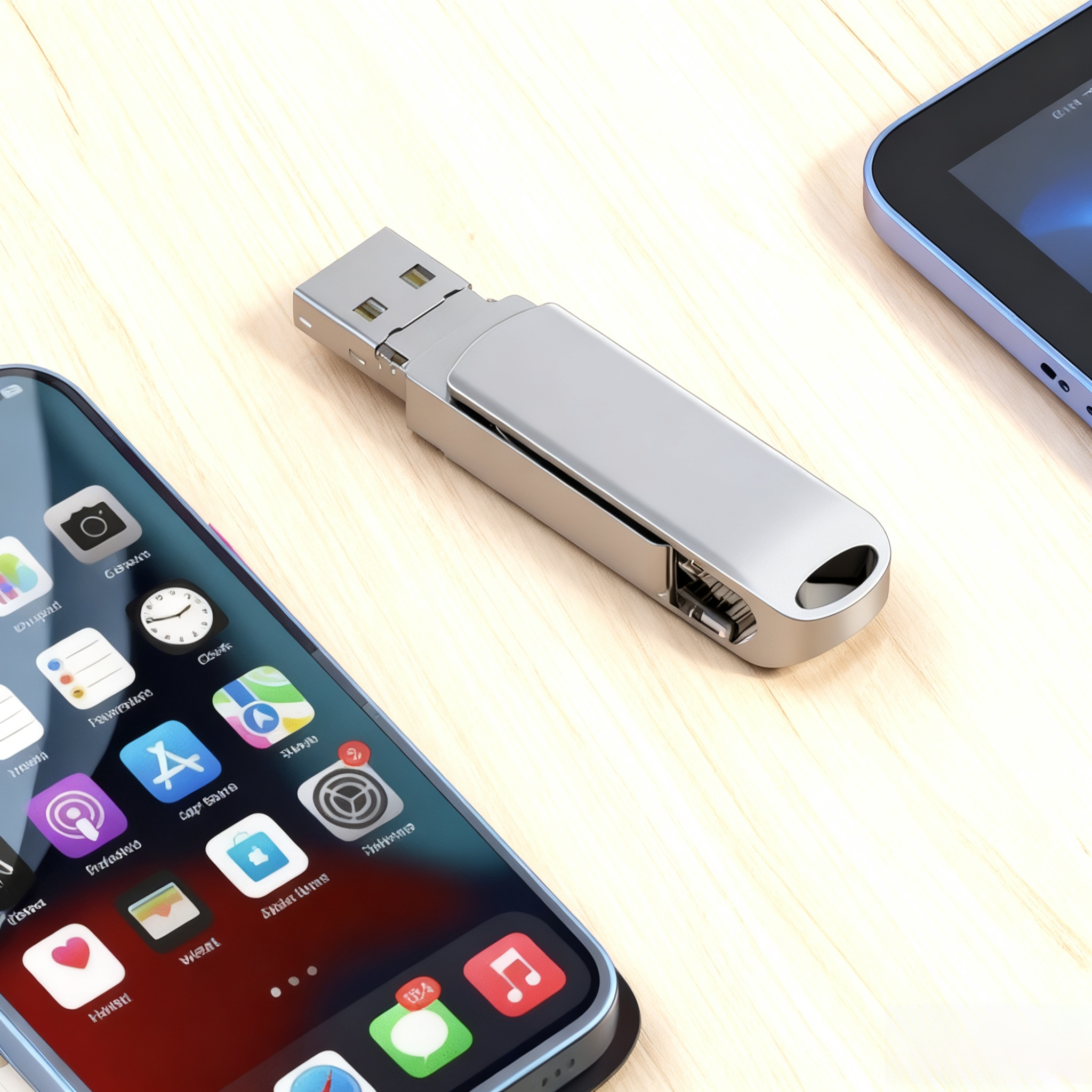  【ความจุขนาดใหญ่ รองรับทุกอุปกรณ์】แฟลชไดร์ฟอเนกประสงค์