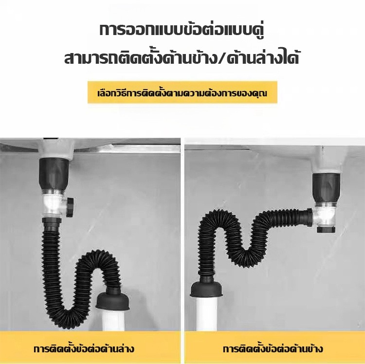 ชุดท่อระบายน้ำติดอ่างล้างหน้า ป้องกันกลิ่น