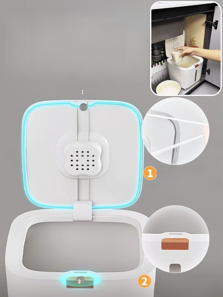 ถังเก็บข้าวแป้งสาลีกันแมลงกันชื้นแบบปิดผนึก 