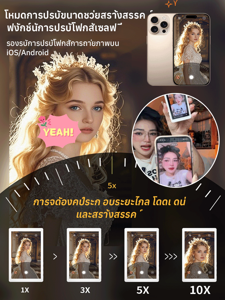 【ความละเอียดสูง】หน้าจอเซลฟี่ที่มีกล้องหลังแบบแม่เหล็กสำหรับโทรศัพท์มือถือ