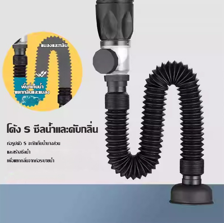 ชุดท่อระบายน้ำติดอ่างล้างหน้า ป้องกันกลิ่น