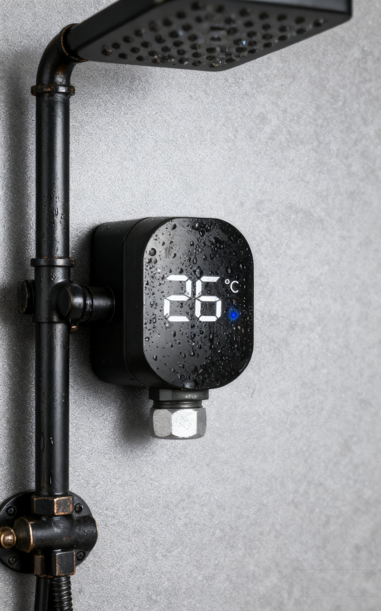 【เสียบปลั๊กใช้งานได้ทันที ไม่ต้องจ่ายค่าไฟฟ้า】หัวฝักบัวกันน้ำอัจฉริยะพร้อมจอแสดงอุณหภูมิ